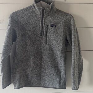Patagonia Boys Zip-Up Sweater in Heather Gray